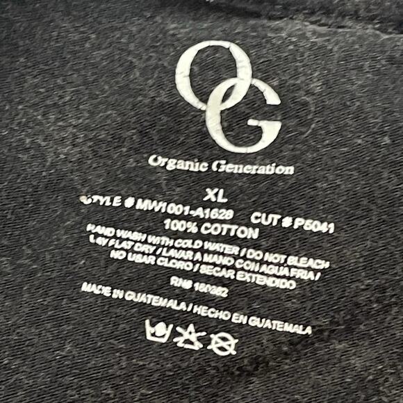 Organic Generation World Tour Rock T-Shirt XL Black Distressed Guitar Roses - Picture 6 of 6